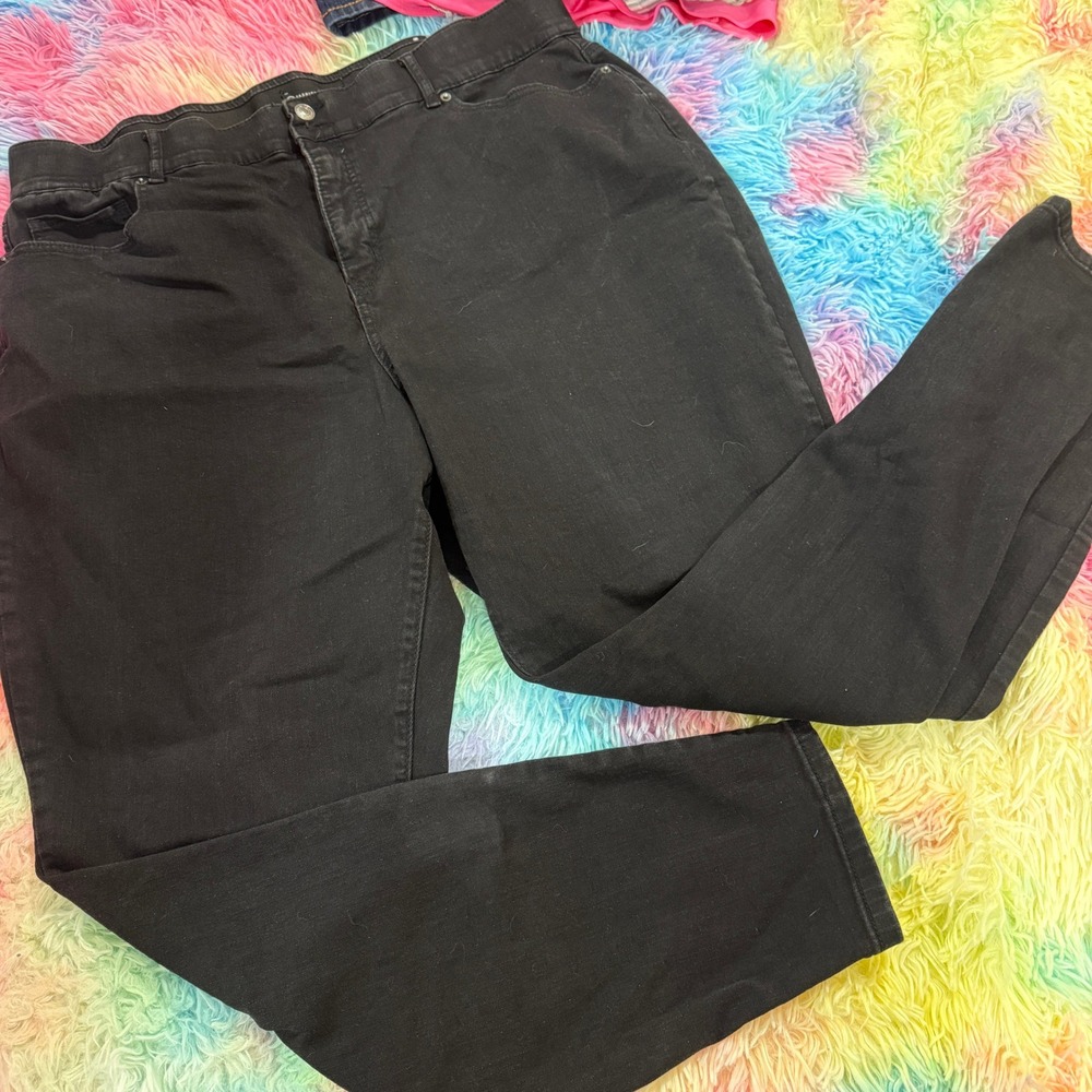 Fashion to Figure Skinny Jeans Womens 24 Black High Rise Stretch 1227